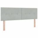 LED Box Spring Bed med madras Lysegrå 160 x 200 cm Fløjl
