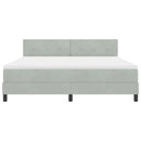 LED Box Spring Bed med madras Lysegrå 180 x 200 cm Fløjl