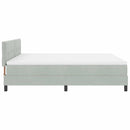 LED Box Spring Bed med madras Lysegrå 180 x 200 cm Fløjl