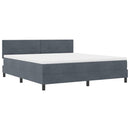 LED Box Spring Bed med madras Mørkegrå 180 x 200 cm Fløjl