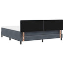 LED Box Spring Bed med madras Mørkegrå 180 x 200 cm Fløjl