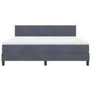 LED Box Spring Bed med madras Mørkegrå 180 x 200 cm Fløjl