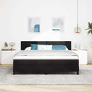 LED Box Spring Bed med madras med LED Sort 180 x 200 cm Fløjl