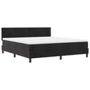LED Box Spring Bed med madras med LED Sort 180 x 200 cm Fløjl