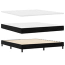 LED Box Spring Bed med madras med LED Sort 180 x 200 cm Fløjl