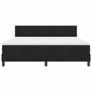 LED Box Spring Bed med madras med LED Sort 180 x 200 cm Fløjl
