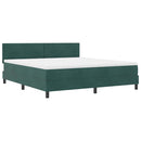LED Box Spring Bed med madras Mørkegrøn 180 x 200 cm Fløjl
