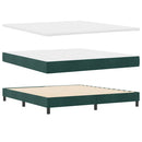 LED Box Spring Bed med madras Mørkegrøn 180 x 200 cm Fløjl