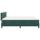 LED Box Spring Bed med madras Mørkegrøn 180 x 200 cm Fløjl