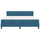LED Box Spring Bed med madras Mørk blå 180 x 200 cm Fløjl