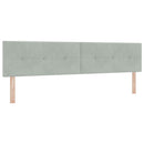 LED Box Spring Bed med madras Lysegrå 200 x 200 cm Fløjl
