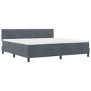 LED Box Spring Bed med madras Mørkegrå 200 x 200 cm Fløjl