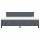 LED Box Spring Bed med madras Mørkegrå 200 x 200 cm Fløjl
