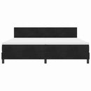 LED Box Spring Bed med madras med LED Sort 200 x 200 cm Fløjl