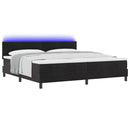 LED Box Spring Bed med madras med LED Sort 200 x 200 cm Fløjl