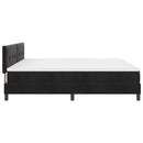 LED Box Spring Bed med madras med LED Sort 200 x 200 cm Fløjl