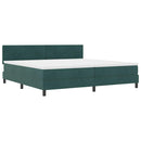 LED Box Spring Bed med madras Mørkegrøn 200 x 200 cm Fløjl