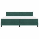 LED Box Spring Bed med madras Mørkegrøn 200 x 200 cm Fløjl
