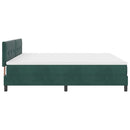 LED Box Spring Bed med madras Mørkegrøn 200 x 200 cm Fløjl