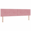 LED Box Spring Bed med madras Lyserød 200 x 200 cm Fløjl
