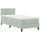 LED Box Spring Bed med madras med LED Lysegrå 80 x 200 cm Fløjl