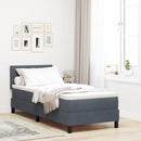 LED Box Spring Bed med madras Mørkegrå 80 x 200 cm Fløjl