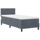 LED Box Spring Bed med madras Mørkegrå 80 x 200 cm Fløjl