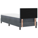 LED Box Spring Bed med madras Mørkegrå 80 x 200 cm Fløjl