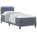 LED Box Spring Bed med madras Mørkegrå 80 x 200 cm Fløjl