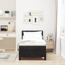 LED Box Spring Bed med madras med LED Sort 80 x 200 cm Fløjl