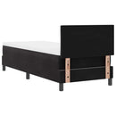 LED Box Spring Bed med madras med LED Sort 80 x 200 cm Fløjl