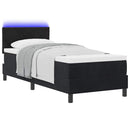 LED Box Spring Bed med madras med LED Sort 80 x 200 cm Fløjl