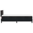 LED Box Spring Bed med madras med LED Sort 80 x 200 cm Fløjl