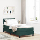 LED Box Spring Bed med madras Mørkegrøn 80 x 200 cm Fløjl
