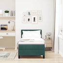 LED Box Spring Bed med madras Mørkegrøn 80 x 200 cm Fløjl