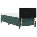 LED Box Spring Bed med madras Mørkegrøn 80 x 200 cm Fløjl