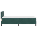 LED Box Spring Bed med madras Mørkegrøn 80 x 200 cm Fløjl