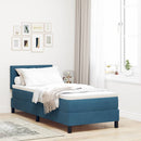 LED Box Spring Bed med madras Mørk blå 80 x 200 cm Fløjl