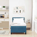 LED Box Spring Bed med madras Mørk blå 80 x 200 cm Fløjl