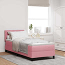 LED Box Spring Bed med hovedgærde Lyserød 80 x 200 cm Fløjl