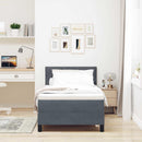 LED Box Spring Bed med madras Mørkegrå 90 x 190 cm Fløjl
