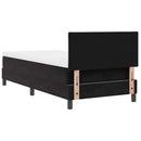 LED Box Spring Bed med madras med LED Sort 90 x 190 cm Fløjl