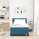 LED Box Spring Bed med madras Mørk blå 90 x 190 cm Fløjl