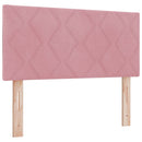 LED Box Spring Bed med hovedgærde Lyserød 90 x 190 cm Fløjl