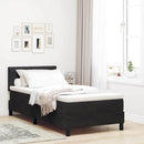 LED Box Spring Bed med madras med LED Sort 90 x 200 cm Fløjl