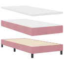 LED Box Spring Bed med hovedgærde Lyserød 90 x 200 cm Fløjl