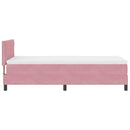 LED Box Spring Bed med hovedgærde Lyserød 90 x 200 cm Fløjl