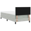 LED Box Spring Bed med madras Lysegrå 100 x 200 cm Fløjl