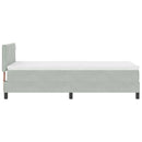 LED Box Spring Bed med madras Lysegrå 100 x 200 cm Fløjl