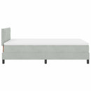 LED Box Spring Bed med madras Lysegrå 120 x 190 cm Fløjl